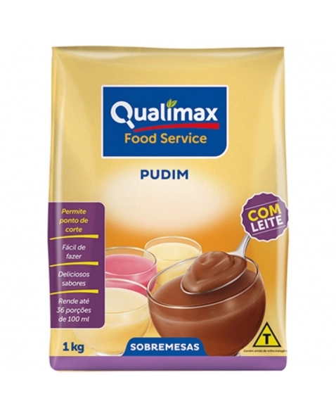 PUDIM C/LEITE MORANGO QUALIMAX 1KG