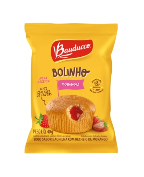 BOLINHO BAU/MORANGO BAUDUCCO 144X40G