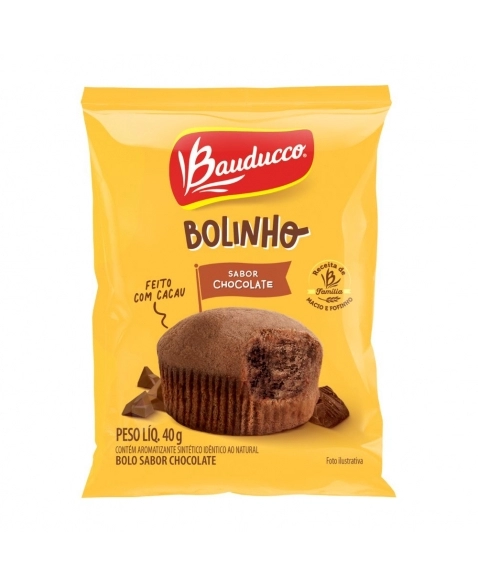 BOLINHO CHOC S/RECH BAUDUCCO 144X40G