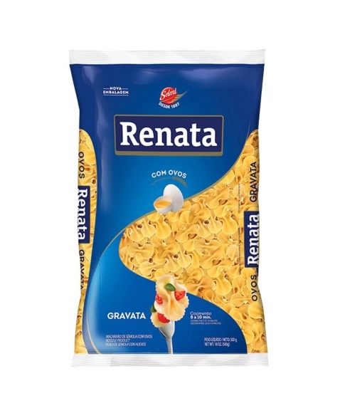 MACARRAO C/ OVOS FARFALLE (GRAVATINHA) RENATA 500G