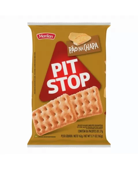 BISCOITO PIT STOP PAO NA CHAPA 36X6X27G