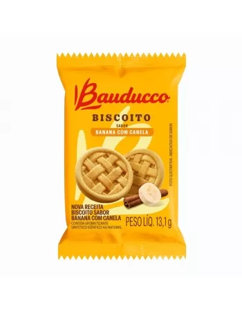 BISCOITO AMANTEIGADO BANANA COM CANELA 2X2 BAUDUCCO 400X13G