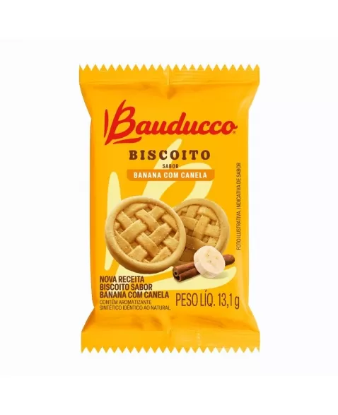 BISCOITO AMANTEIGADO BANANA COM CANELA 2X2 BAUDUCCO 400X13G