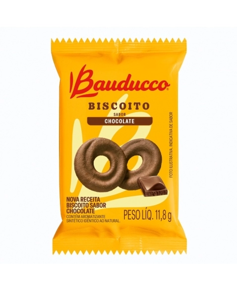 PB BISCOITO AMANTEIGADO CHOCOLATE BAUDUCCO 2X2 CX 200 X 11,5 GR