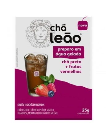 CHA GELADO BREW(PRETO+FR VERM)LEAO 10SAQ