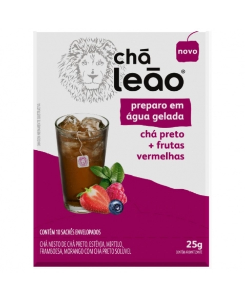 CHA GELADO BREW(PRETO+FR VERM)LEAO 10SAQ