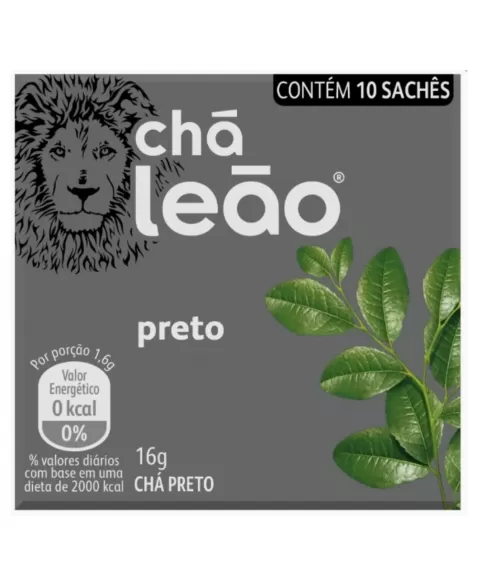 CHA PRETO ENVELOPADO LEAO 15UN