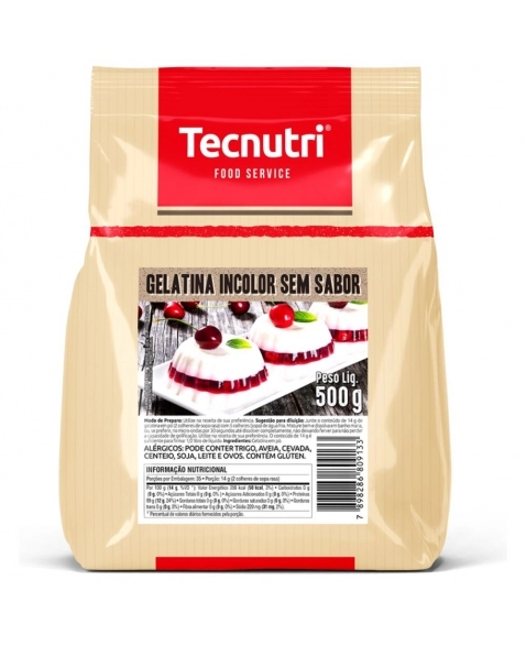 GELATINA SEM SABOR TECNUTRI 500G