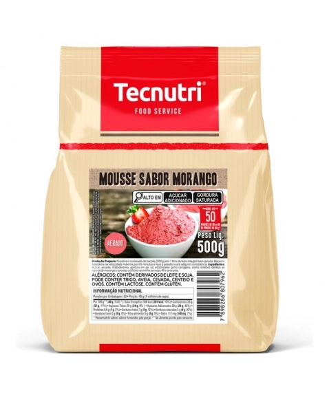 MOUSSE MORANGO TECNUTRI 500G