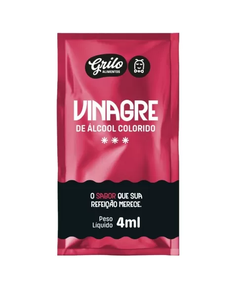 VINAGRE ALCOOL COLORIDO SACHET GRILO 184X4ML