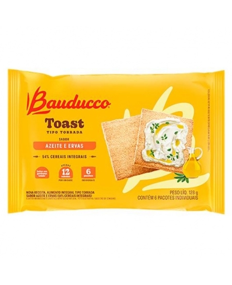 BISCOITO TOAST CEREALE AZEITE BAUDUCCO 24X128G