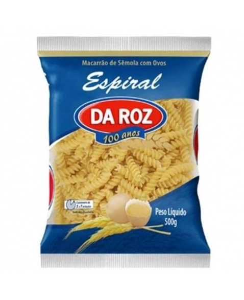 MACARRAO C/OVOS PARAFUSO (ESPIRAL) MASSAS DA ROZ 500G