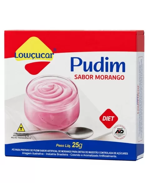 PUDIM DIET MORANGO LOWCUCAR 25G