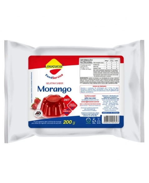 GELATINA DIET MORANGO LOWCUCAR 200G