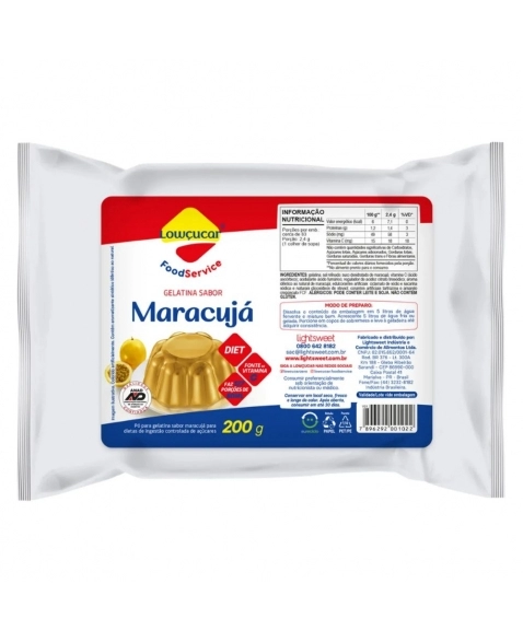 GELATINA DIET MARACUJA LOWCUCAR 200G