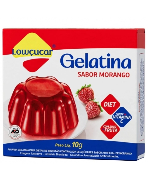 GELATINA DIET MORANGO LOWCUCAR 10G