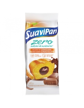 BOLINHO CENOURA/CHOCOLATE ZERO ACUCAR SUAVIPAN DP 12X40G