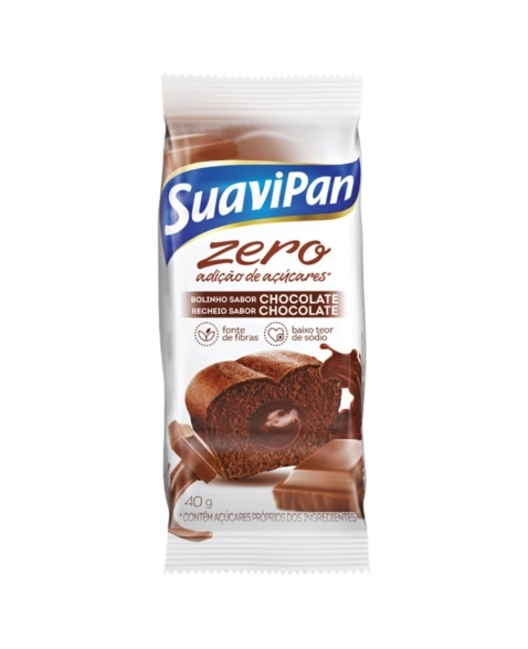 BOLINHO CHOC/CHOC ZERO ACUCAR SUAVIPAN DP 12X40G