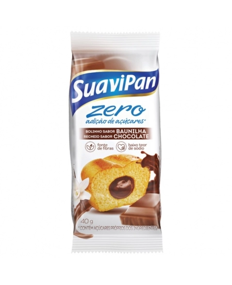 BOLINHO BAU/CHOC ZERO ACUCAR SUAVIPAN DP 12X40G