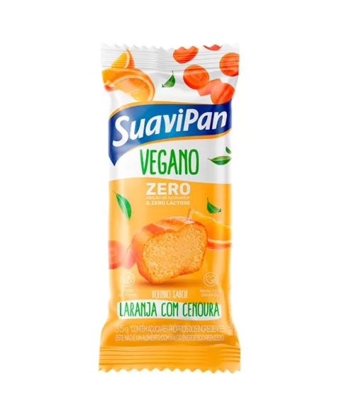 BOLINHO VEG LARANJA/CENOURA ZER ACUCAR SUAVIPAN 12X35G