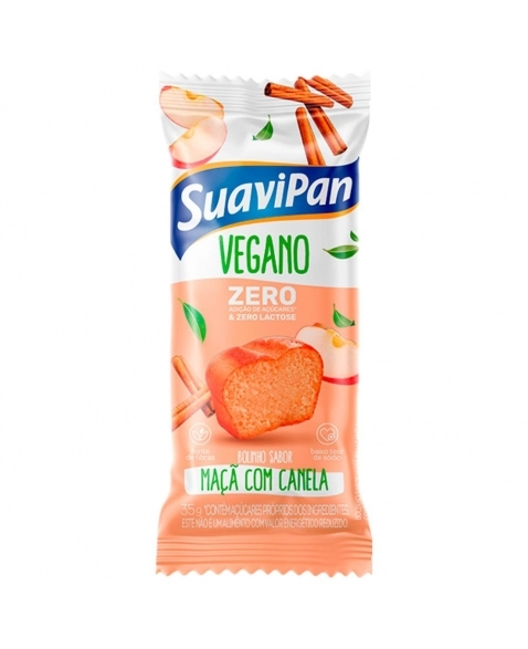 BOLINHO VEG MACA/CAN ZER ACUCAR SUAVIPAN 12X35G