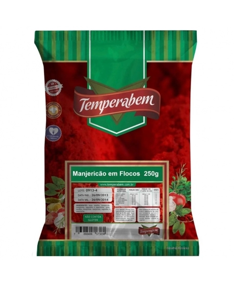 MANJERICAO EM FLOCOS TEMPERABEM 250G