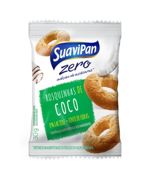 ROSQUINHA DE COCO ZERO ACUCAR SUAVIPAN 12X30G