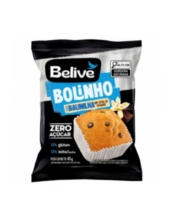 BOLINHO BAUNILHA C/ GOTAS ZERO BELIVE 10X40G