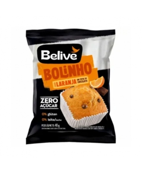 BOLINHO LARANJA C/ GOTAS ZERO BELIVE 10X40G