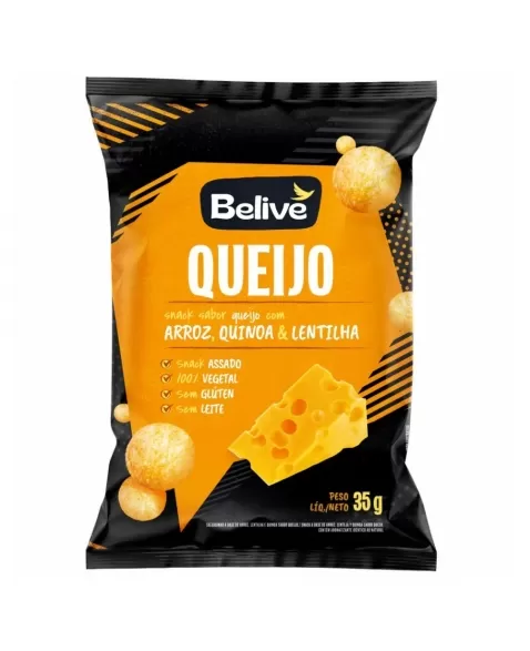 SALGADINHO DE ARROZ SEM GLUTEN SABOR QUEIJO BELIVE 20X35G