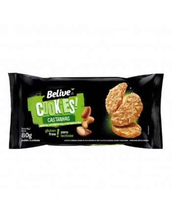 COOKIES CASTANHA S/ GLUTEN BELIVE 10X80G