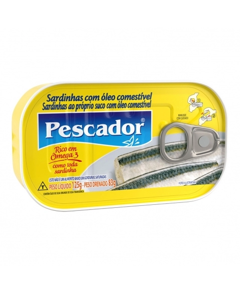 SARDINHA PESCADOR OLEO LT 125G